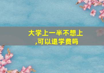 大学上一半不想上 ,可以退学费吗